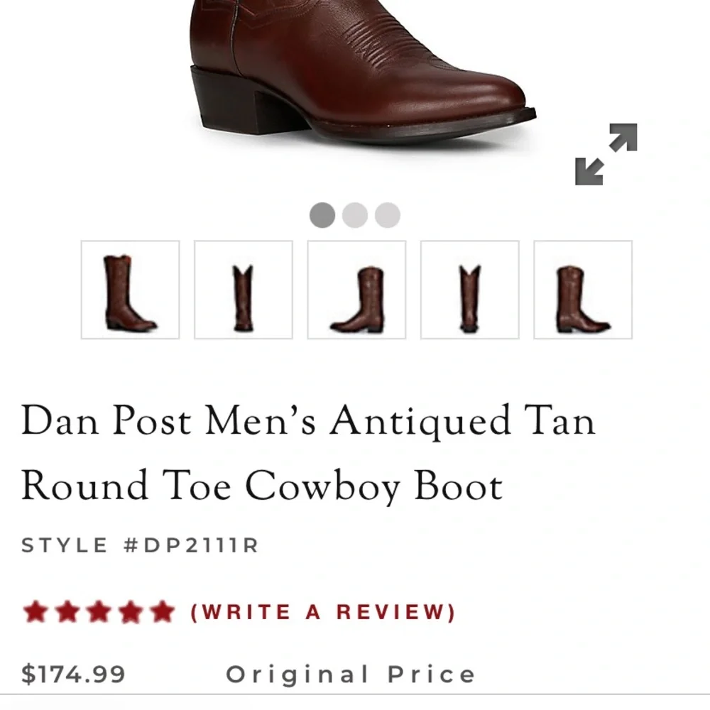 Dan Post Men’s Brown Tan Cowboy Boots (Milwaukee), 11D - Picture 4 of 13